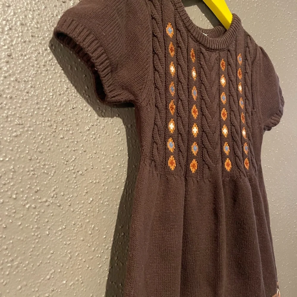 Gymboree Girls Intarsia Bear Sweater Dress - Montana Mountain - Brown
